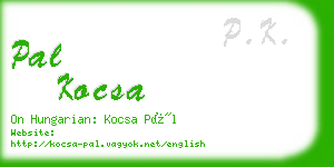 pal kocsa business card